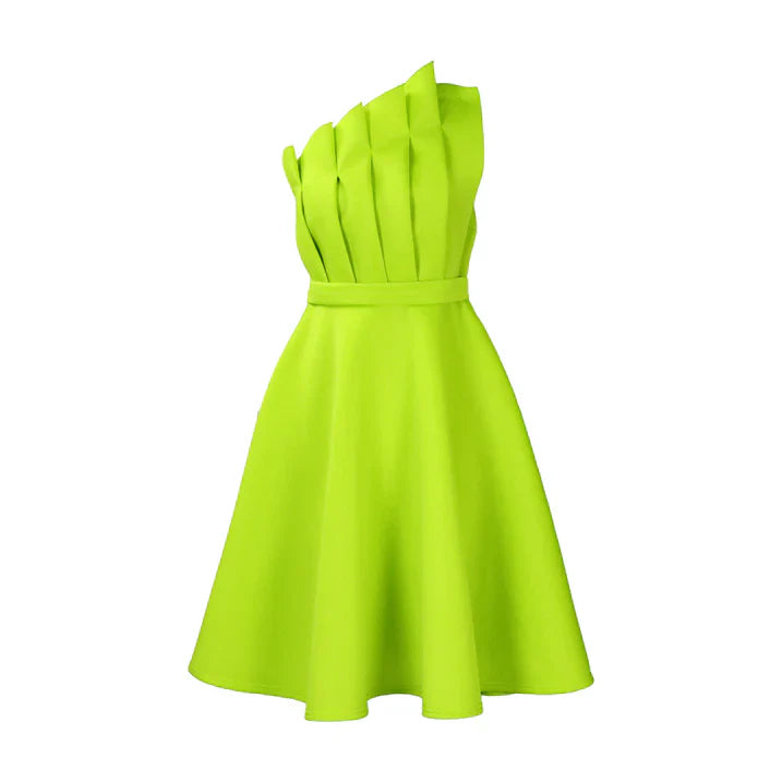 Charlotte | Women's One-Shoulder Dress | Pleated Bodice · Eltrendio