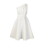 Charlotte | Women's One-Shoulder Dress | Pleated Bodice · Eltrendio