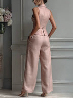 Charlotte | Women's Sleeveless Two-Piece Set | Waistcoat Trousers · Eltrendio