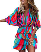 Charlotte | Women's V-Neck Party Dress | Tiered Ruffle · Eltrendio