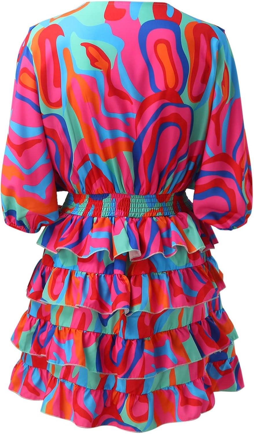 Charlotte | Women's V-Neck Party Dress | Tiered Ruffle · Eltrendio