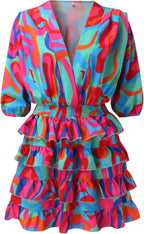 Charlotte | Women's V-Neck Party Dress | Tiered Ruffle · Eltrendio