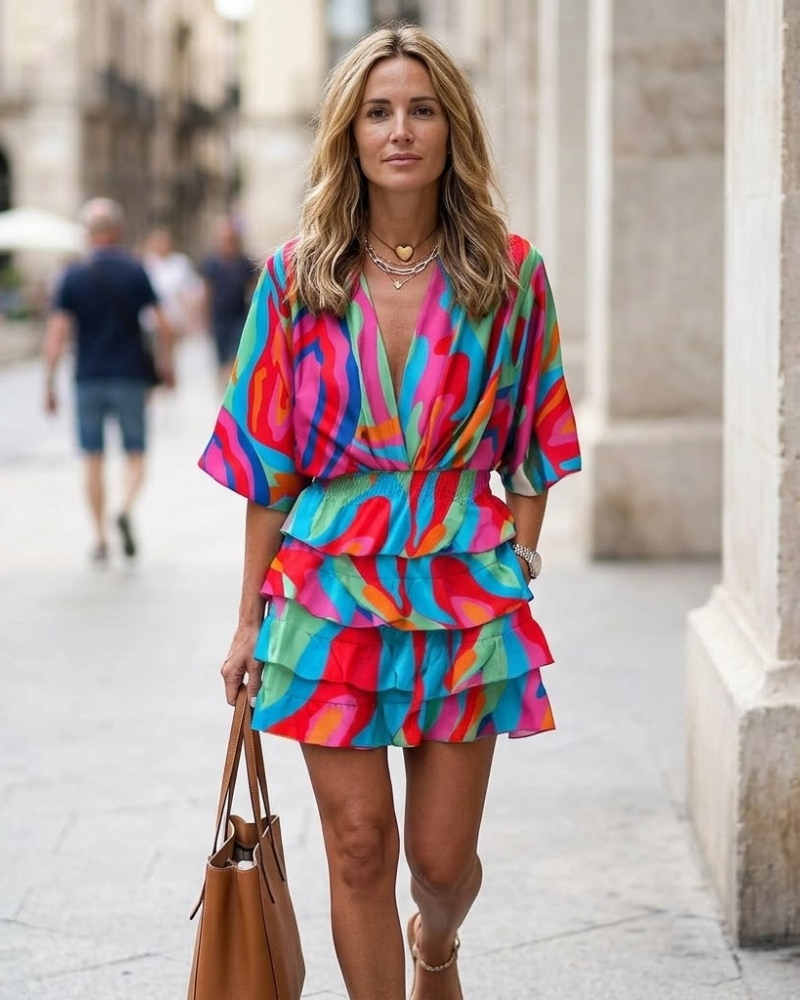 Charlotte | Women's V-Neck Party Dress | Tiered Ruffle · Eltrendio