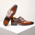 Edward | Men's Monk Strap Low Profile Dress Shoes | Buckle Fastening · Eltrendio
