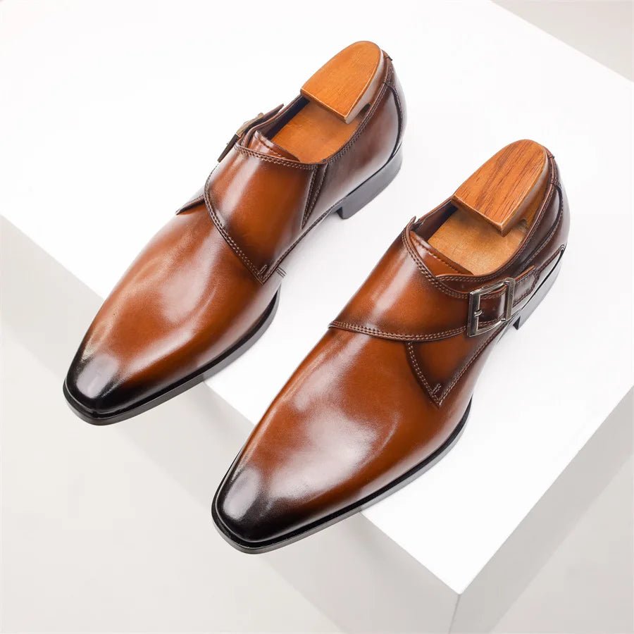 Edward | Men's Monk Strap Low Profile Dress Shoes | Buckle Fastening · Eltrendio