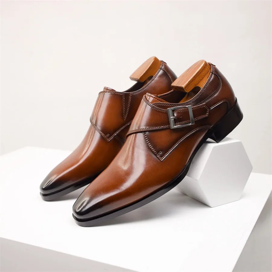 Edward | Men's Monk Strap Low Profile Dress Shoes | Buckle Fastening · Eltrendio