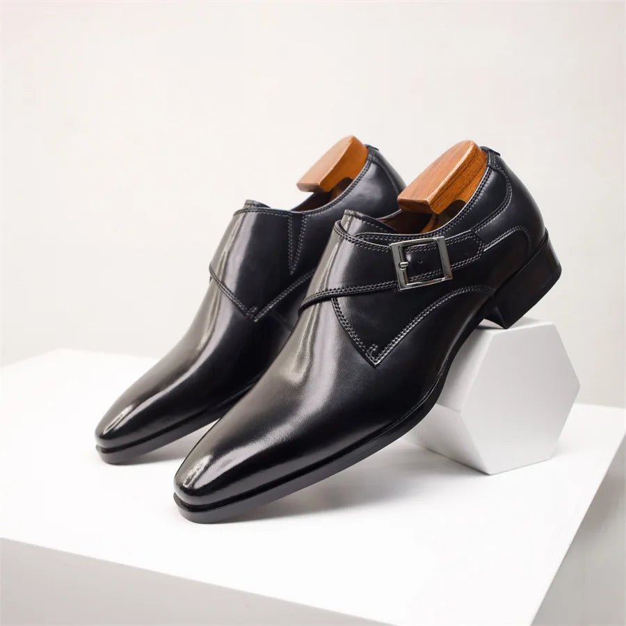 Edward | Men's Monk Strap Low Profile Dress Shoes | Buckle Fastening · Eltrendio