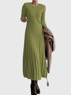 Eleanor | Women's Crewneck Jumper Dress | Cable-Knit · Eltrendio