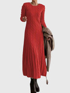 Eleanor | Women's Crewneck Jumper Dress | Cable-Knit · Eltrendio