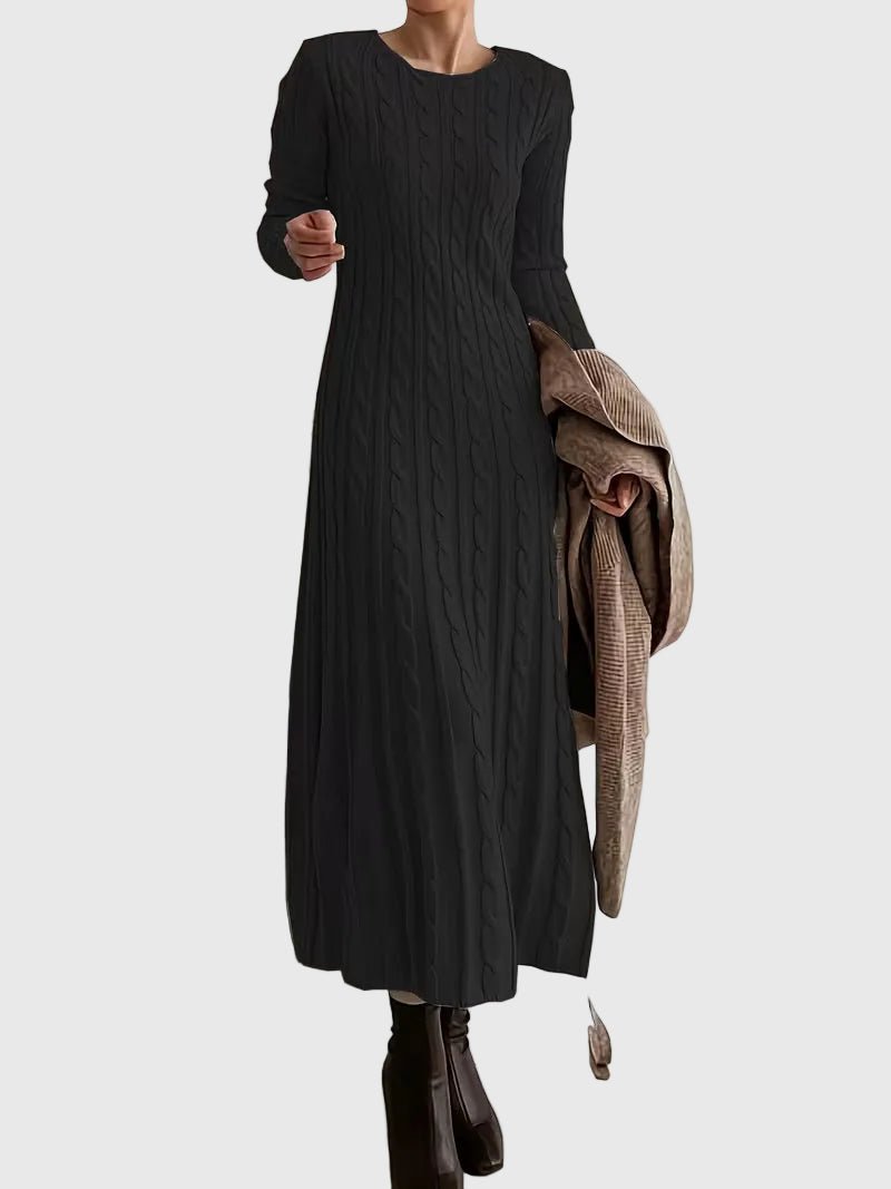Eleanor | Women's Crewneck Jumper Dress | Cable-Knit · Eltrendio