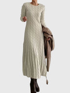 Eleanor | Women's Crewneck Jumper Dress | Cable-Knit · Eltrendio