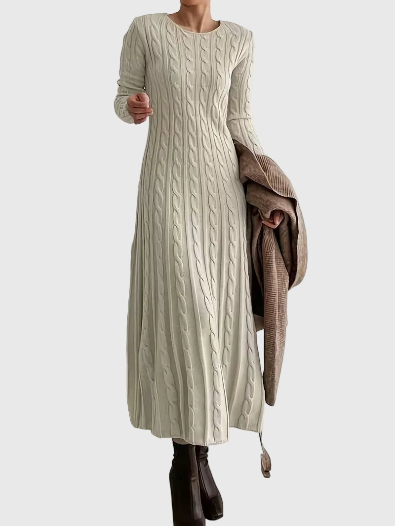 Eleanor | Women's Crewneck Jumper Dress | Cable-Knit · Eltrendio