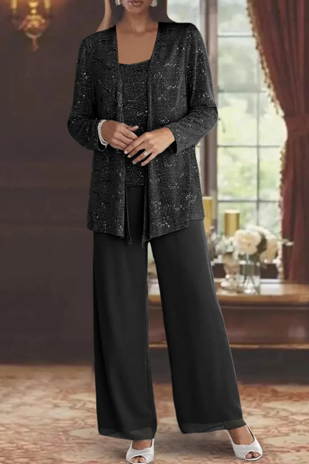 Eleanor | Women's Sequined Trouser Suit | Three-Piece · Eltrendio