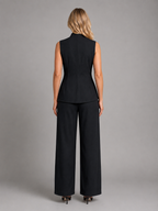 Eleanor | Women's Sleeveless Co-Ord Set | Button-Front · Eltrendio