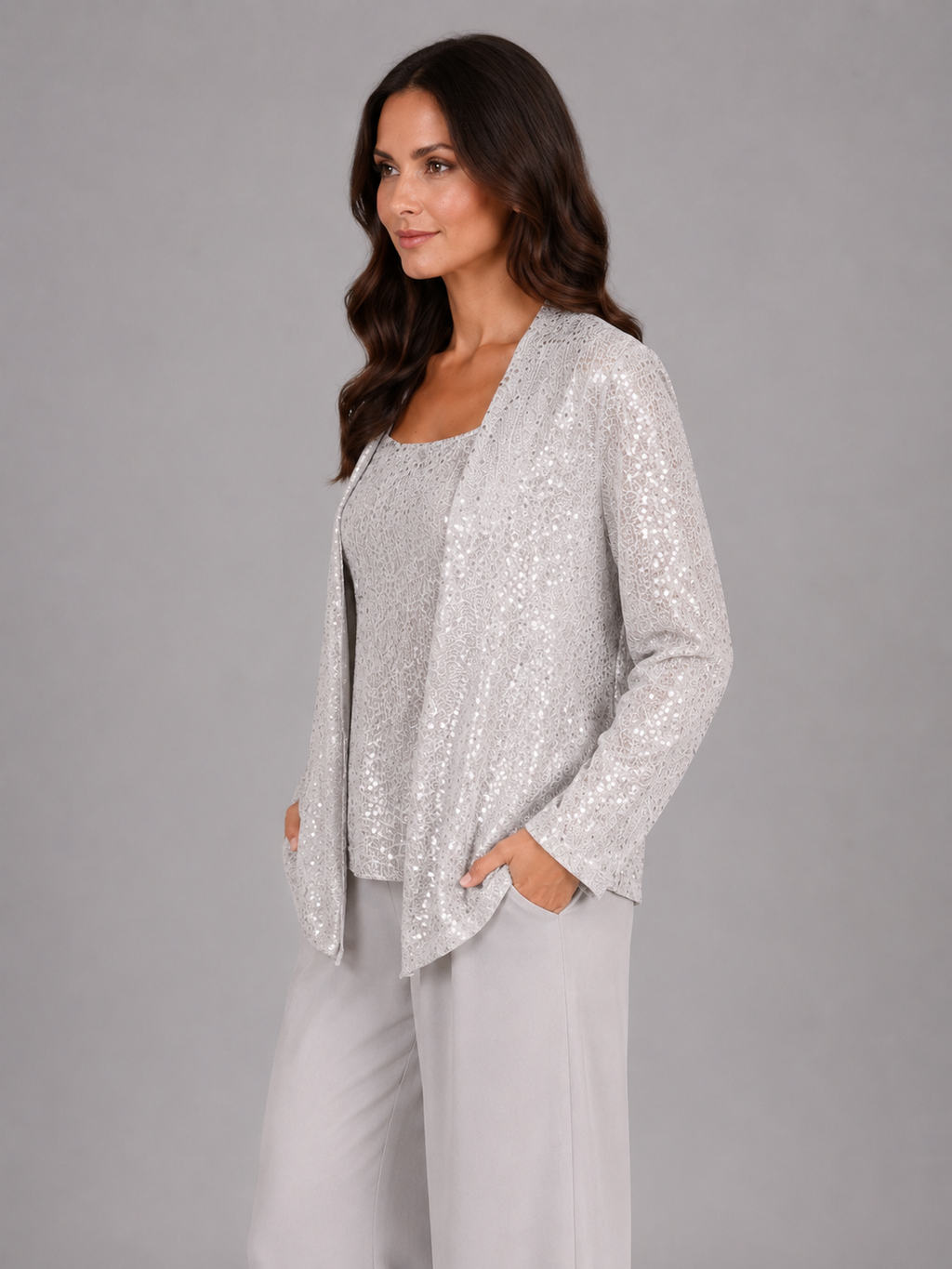 Eleanor | Women's Three-Piece Trouser Set | Sequin · Eltrendio