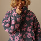 Florence | Women's Half-Zip Jumper | Floral Teddy · Eltrendio