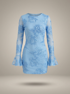 Freya | Women's Bodycon Mini Going Out Dress | Floral Embroidery· Eltrendio