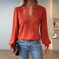 Isabelle | Women's V-Neck Blouse | Lace Bodice · Eltrendio