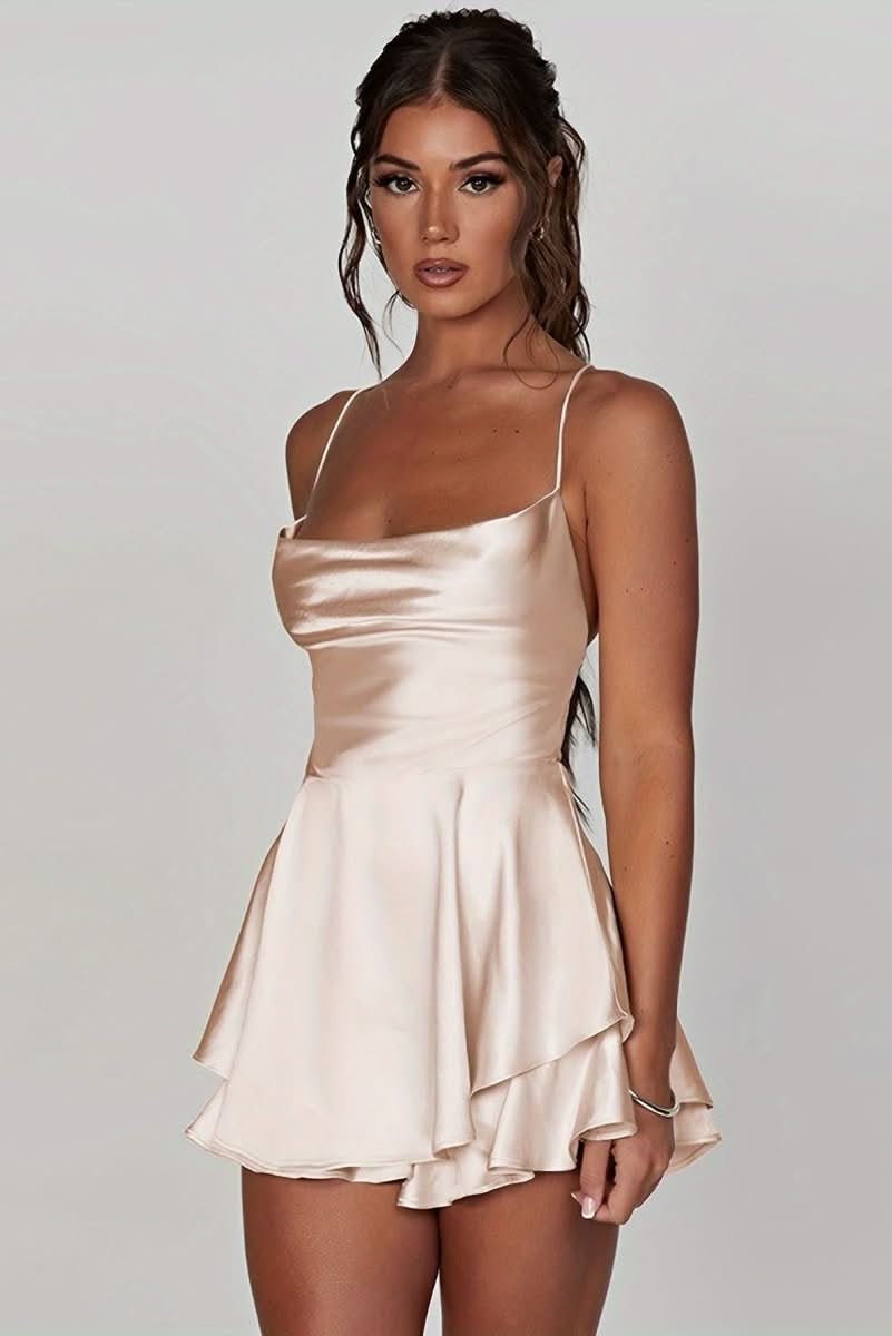 Isla | Women's Cami Mini Dress | Cowl Neck · Eltrendio