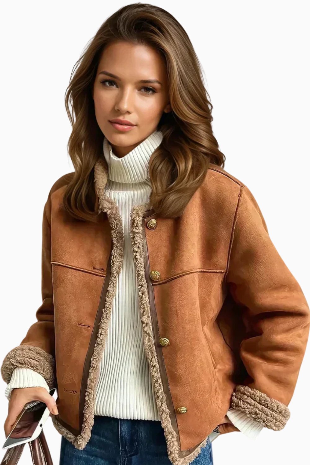 Isla | Women's Cropped Jacket | Shearling-Lined · Eltrendio
