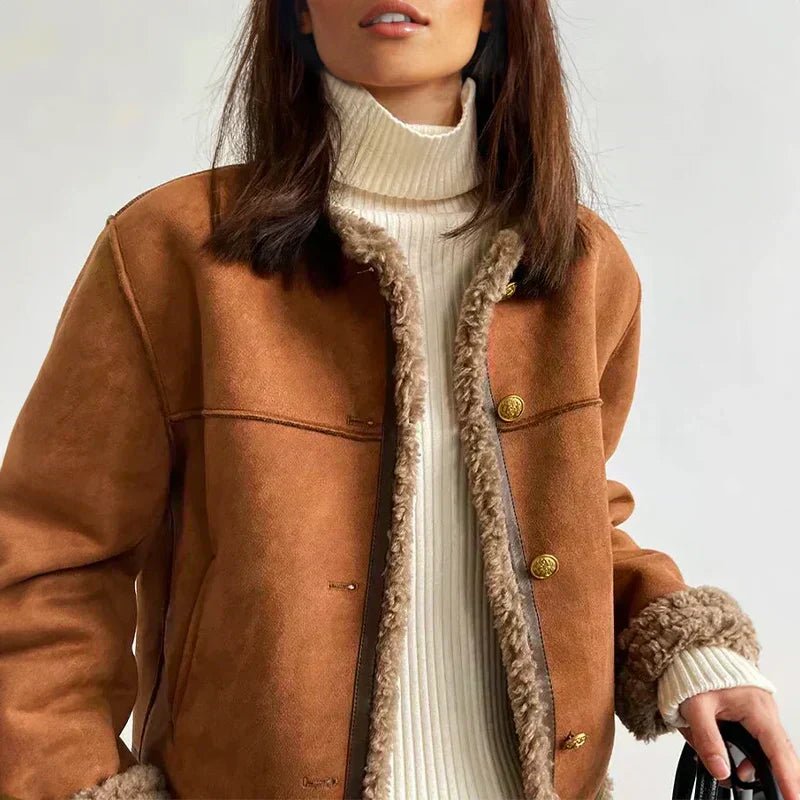 Isla | Women's Cropped Jacket | Shearling-Lined · Eltrendio