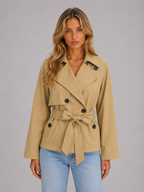 Isla | Women's Cropped Trench Coat | Tie Waist · Eltrendio