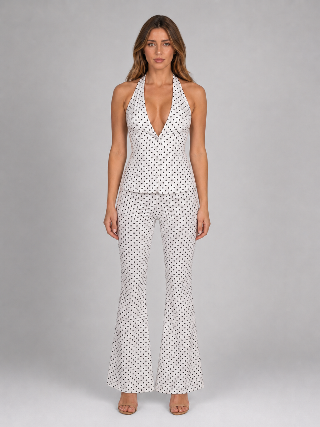Isla | Women's Halter Co-Ord Set | Polka Dot · Eltrendio