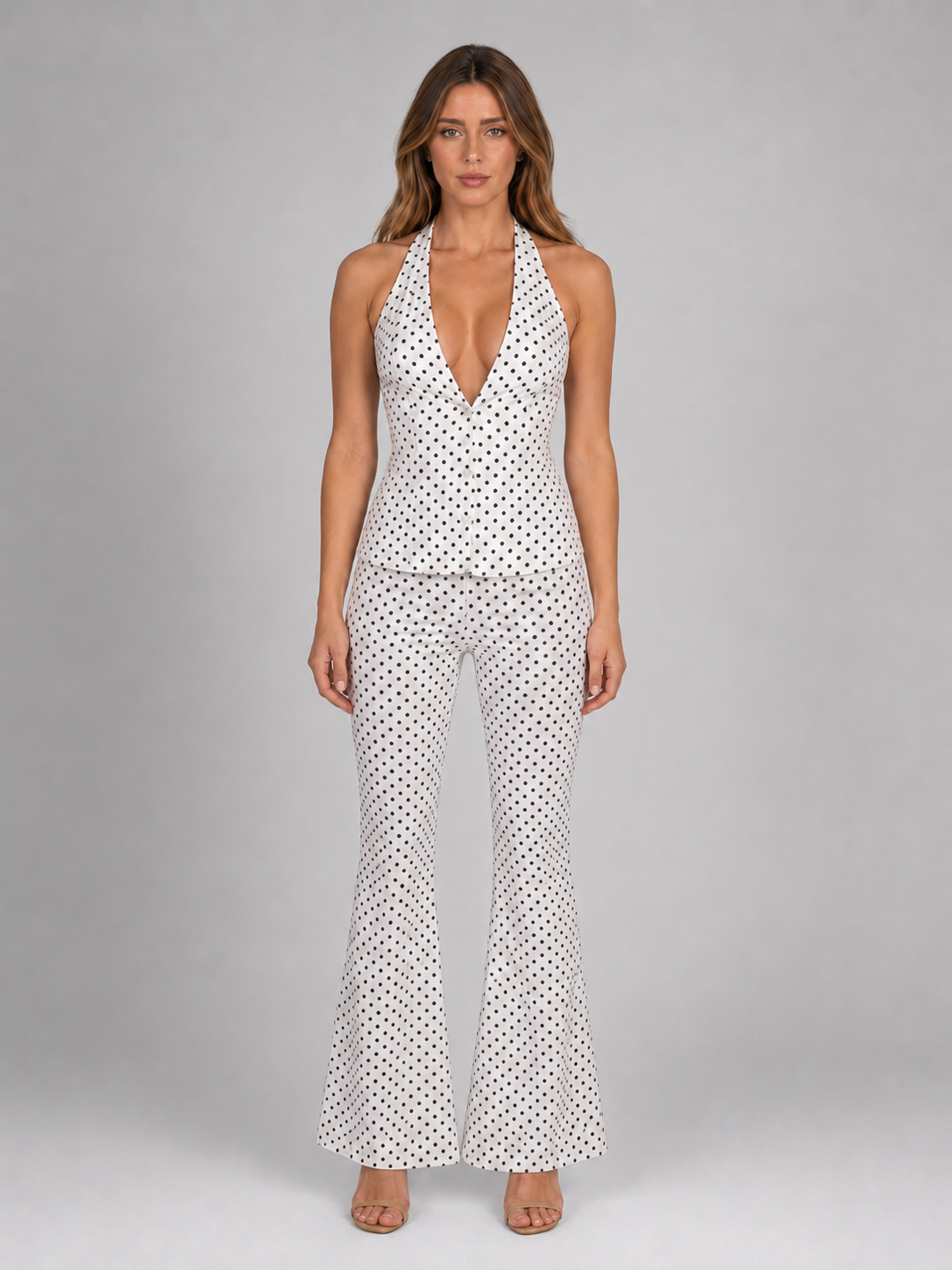 Isla | Women's Halter Co-Ord Set | Polka Dot · Eltrendio
