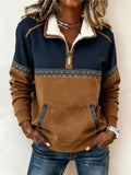 Isla | Women's Quarter-Zip Sweatshirt | Aztec Print · Eltrendio
