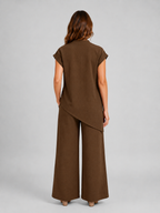 Isla | Women's Wide-Leg Co-Ord Set | Asymmetric Top · Eltrendio