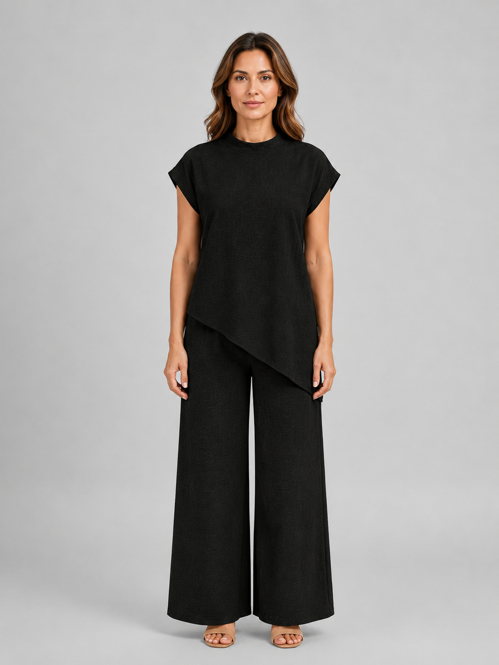 Isla | Women's Wide-Leg Co-Ord Set | Asymmetric Top · Eltrendio