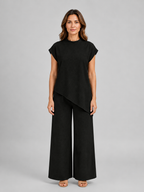 Isla | Women's Wide-Leg Co-Ord Set | Asymmetric Top · Eltrendio