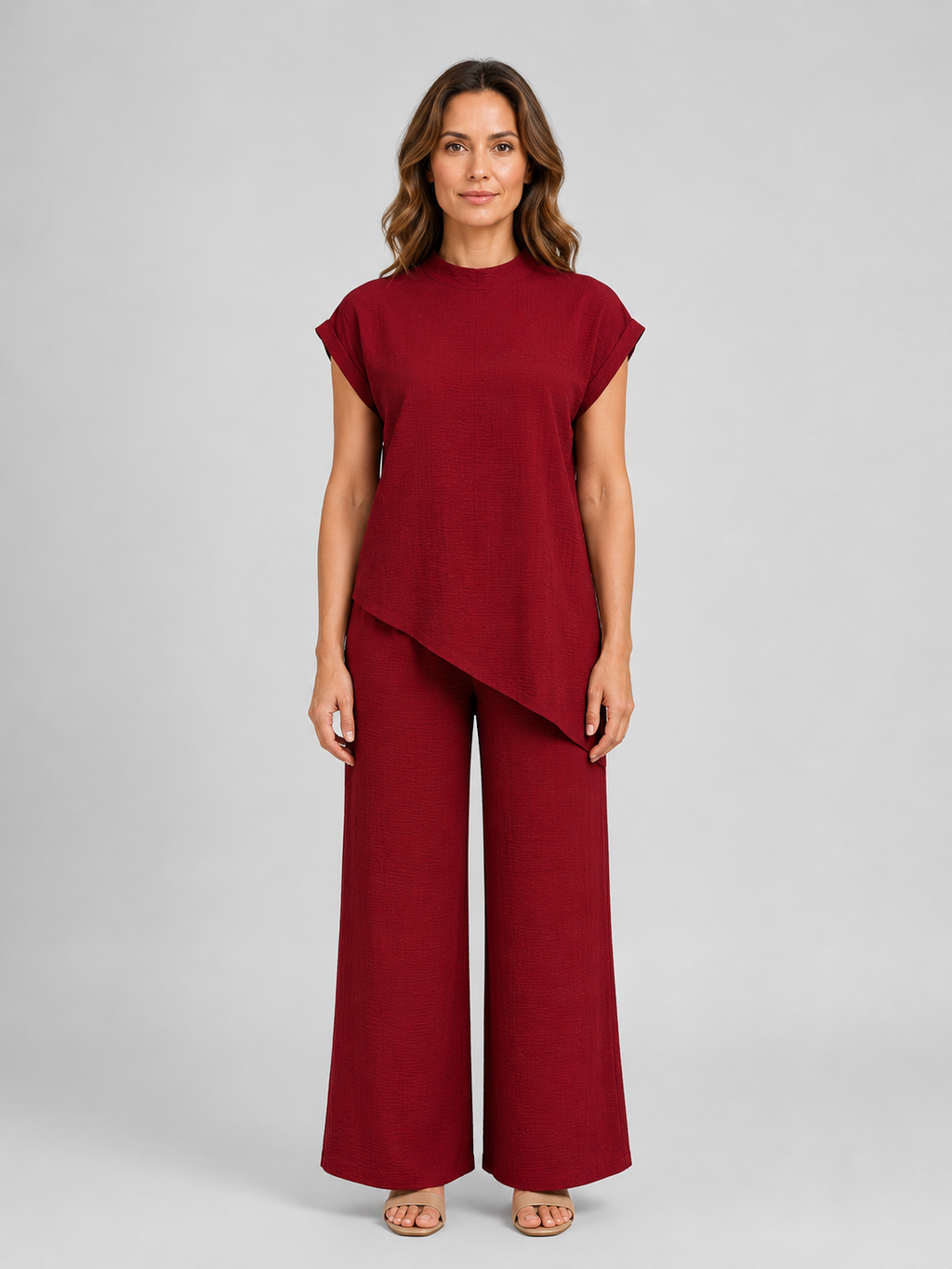 Isla | Women's Wide-Leg Co-Ord Set | Asymmetric Top · Eltrendio