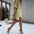 Kate | Women's V-Neck Mini Party Dress | Twist Front · Eltrendio