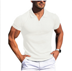 Marcus | Men's V-Neck Polo Shirt | Ribbed Knit · Eltrendio