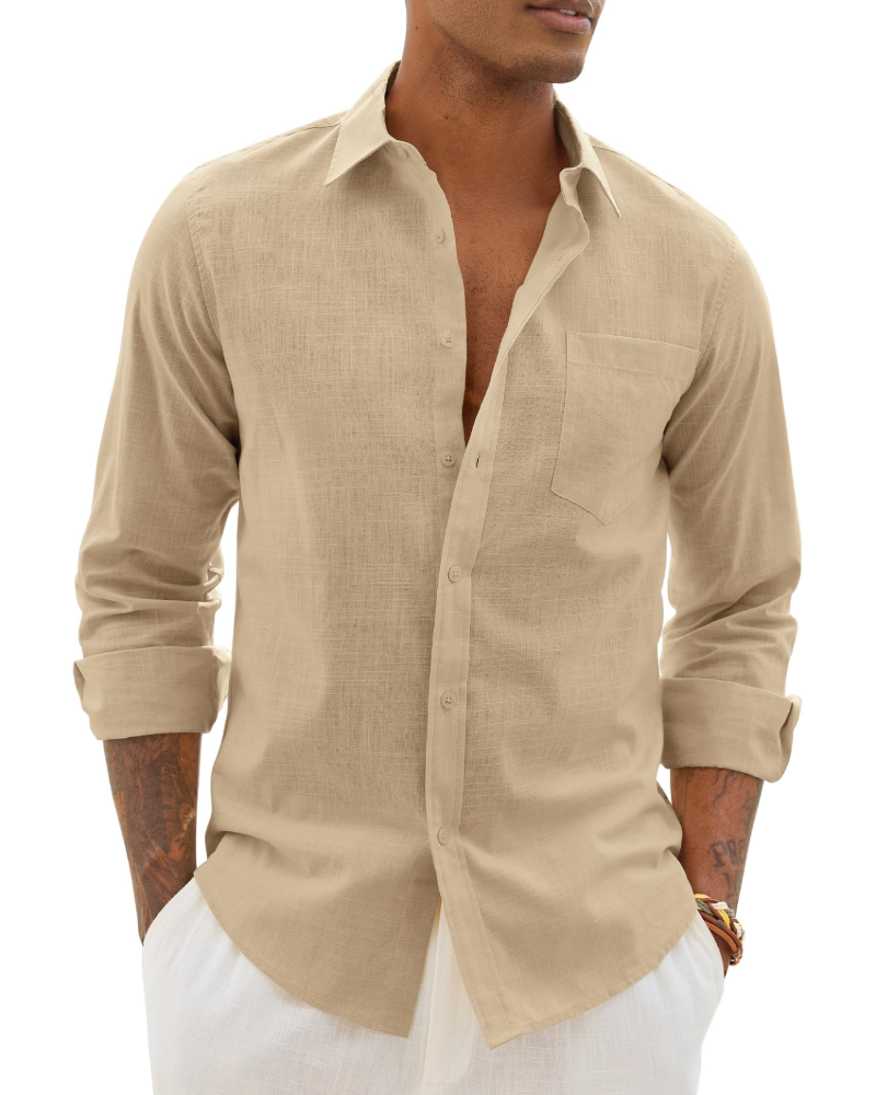 Oliver | Men's Long Sleeve Shirt | Chest Pocket • Eltrendio