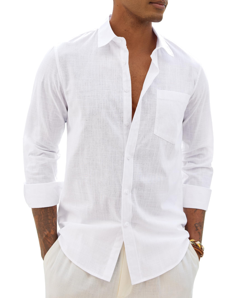 Oliver | Men's Long Sleeve Shirt | Chest Pocket • Eltrendio