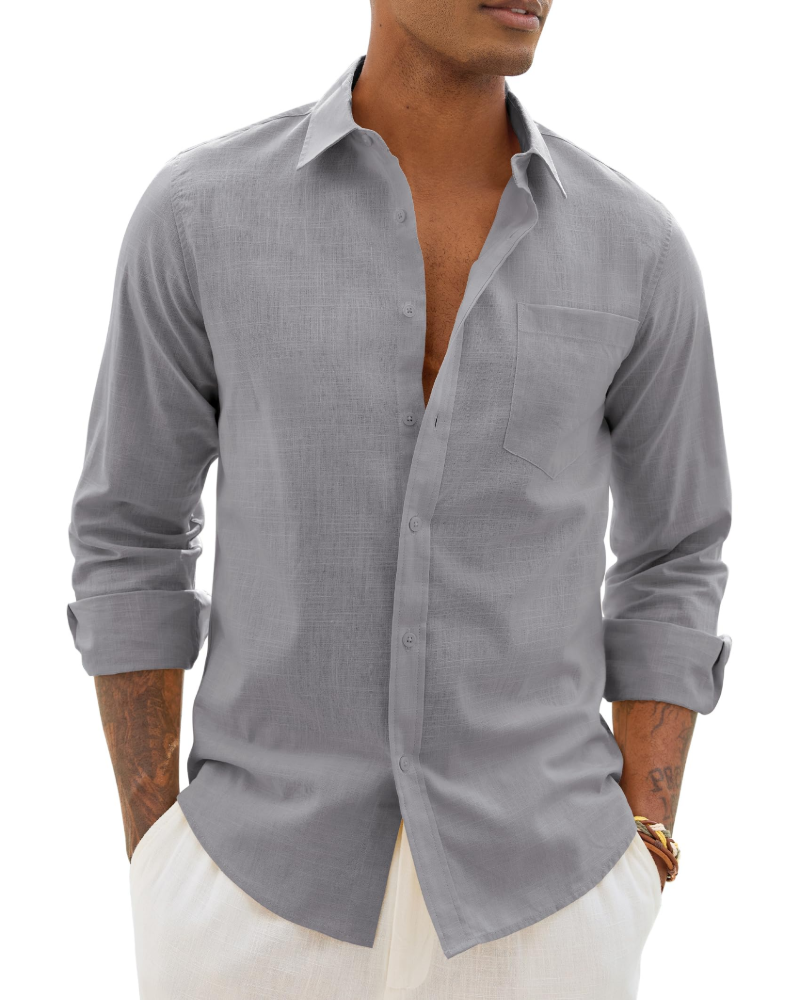 Oliver | Men's Long Sleeve Shirt | Chest Pocket • Eltrendio