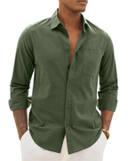 Oliver | Men's Long Sleeve Shirt | Chest Pocket • Eltrendio