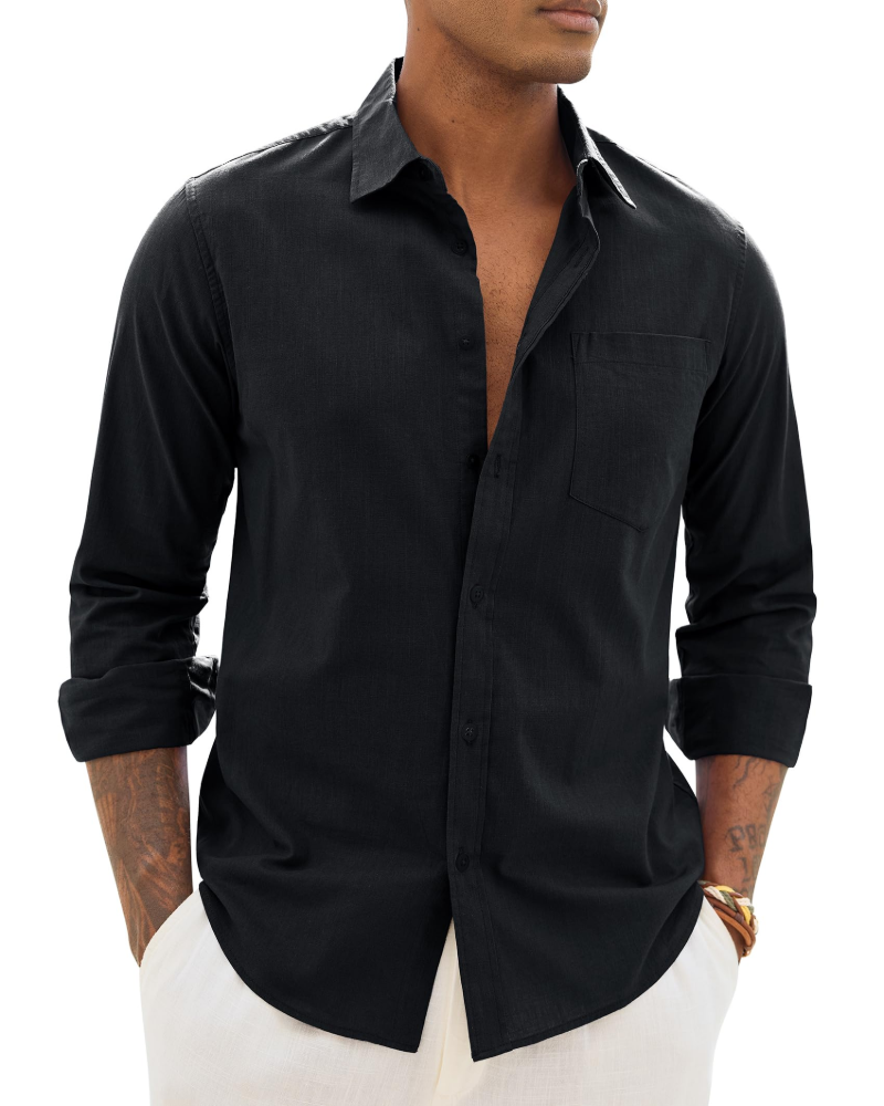 Oliver | Men's Long Sleeve Shirt | Chest Pocket • Eltrendio