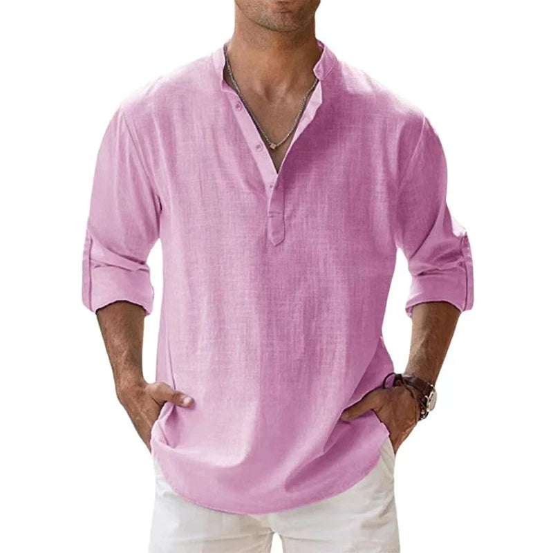 George | Men's Collarless Shirt | Button Placket · Eltrendio