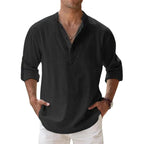 George | Men's Collarless Shirt | Button Placket · Eltrendio
