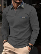Oliver | Men's Zip Neck Polo Shirt | Chest Pocket • Eltrendio