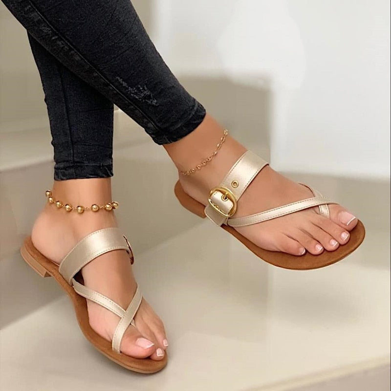 Olivia | Women's Classic Sandals | Buckle Detail • Eltrendio