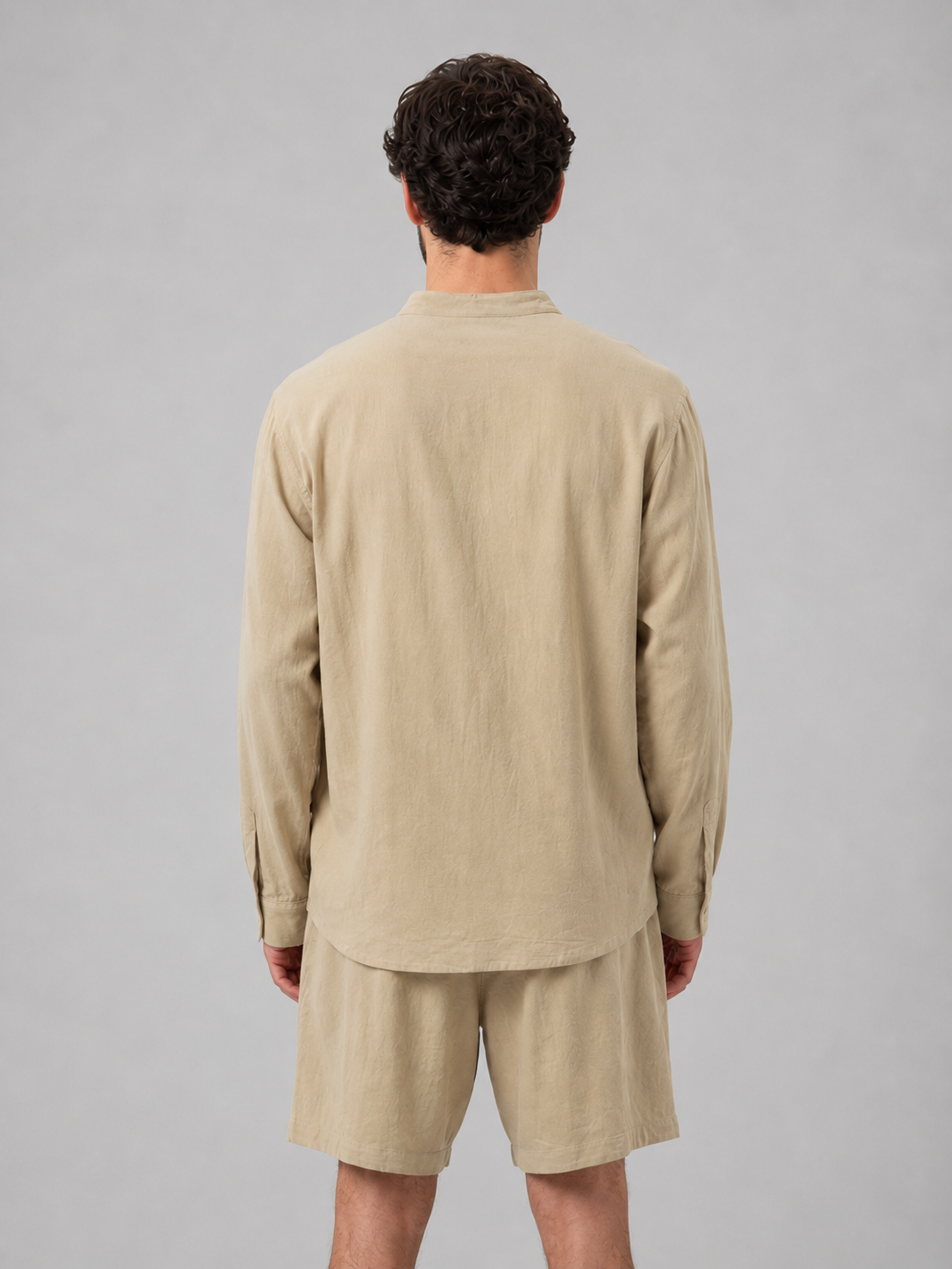Oscar | Men's Grandad-Collar Shirt | Chest Pocket · Eltrendio