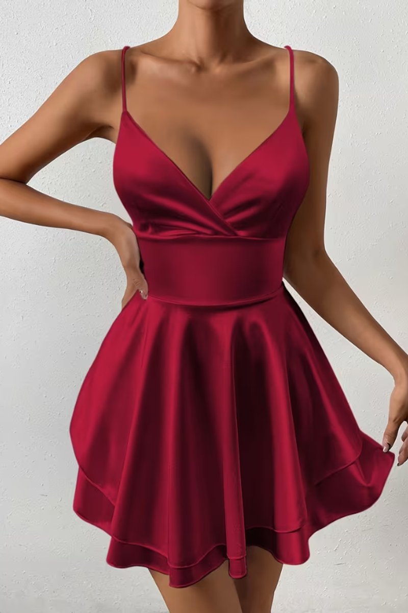 Sophie | Women's V-Neck Mini Dress | Spaghetti Straps · Eltrendio