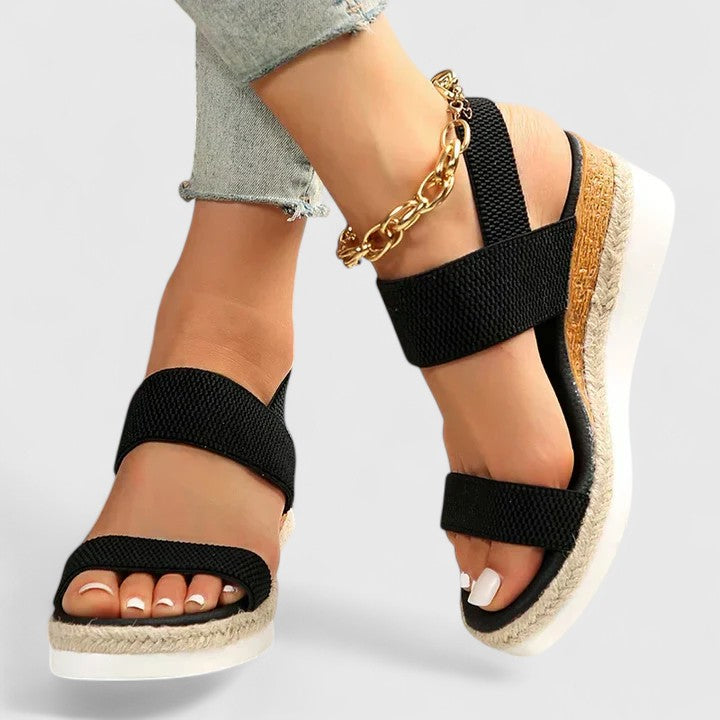 Charlotte | Women's Wide Fit Sandals | Wedge Sole · Eltrendio