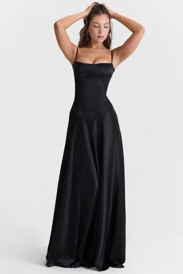 Gabriella – The Silky Satin Corset Maxi Dress - Image 2