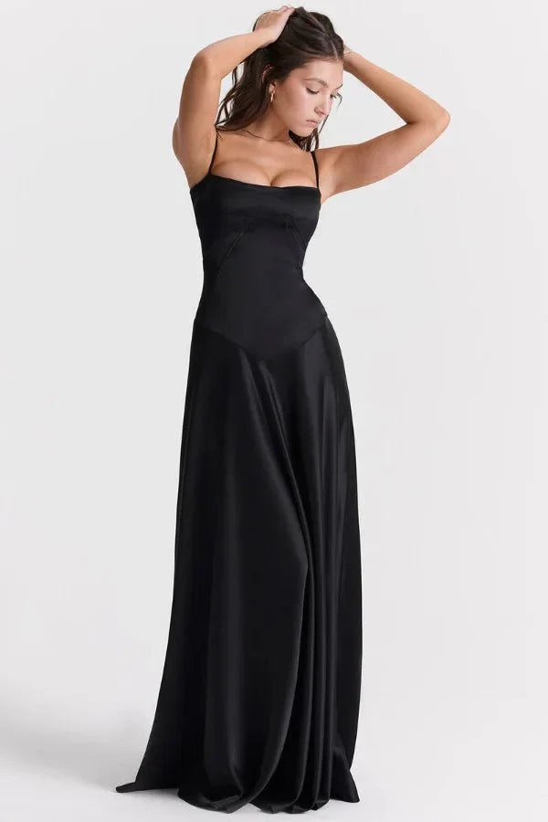 Gabriella – The Silky Satin Corset Maxi Dress - Image 3