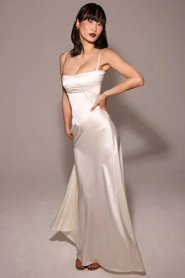 Gabriella – The Silky Satin Corset Maxi Dress - Image 13